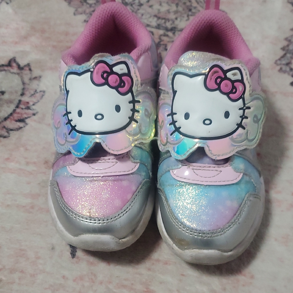 Hello Kitty Glittery Light Up Pink and Blue Sneakers
